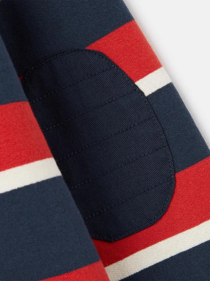 Joules Sweatshirts and Hoodies Boys RedNavy Quarter Zip Sweatshirt With Fleece Lining