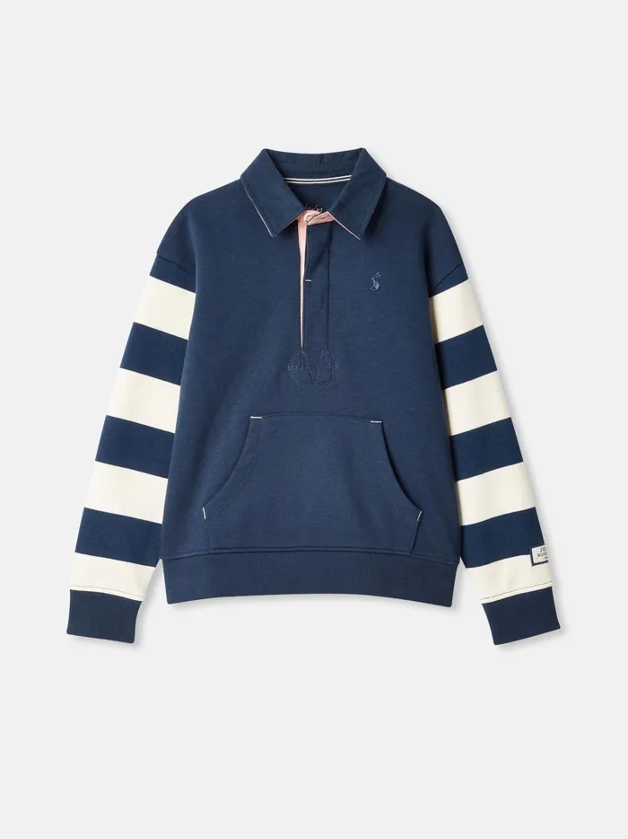 Joules Sweatshirts and Hoodies Girls CreamNavy Rugby Sweatshirt