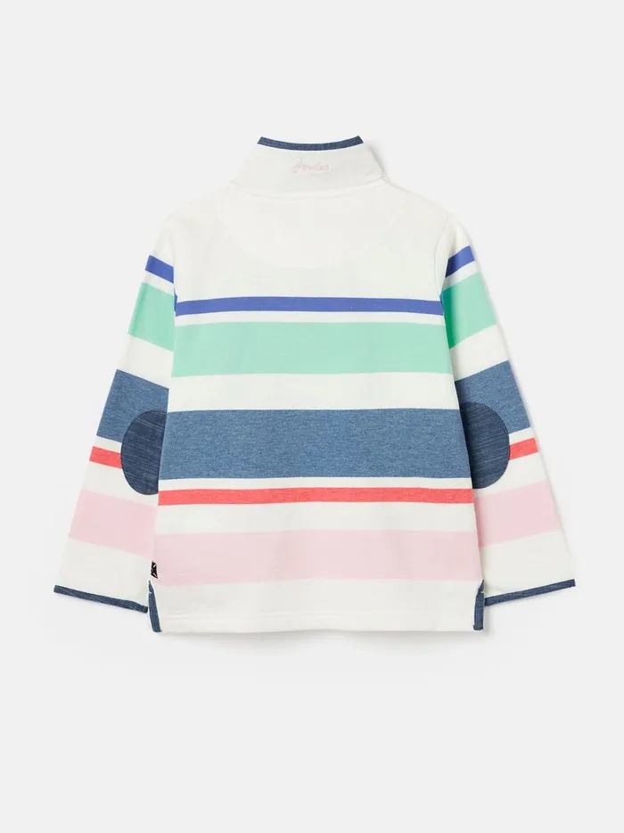 Joules Sweatshirts and Hoodies Girls Cream Overhead Half Popper Sweatshirt
