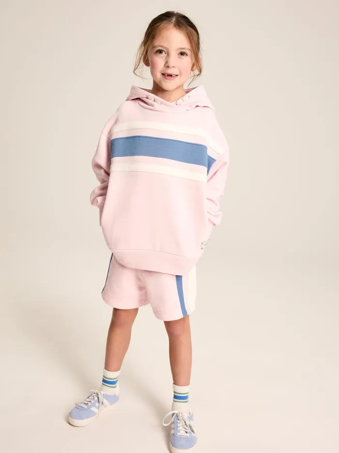 Joules Sweatshirts and Hoodies Girls Pink Colourblock Hooded Sweatshirt