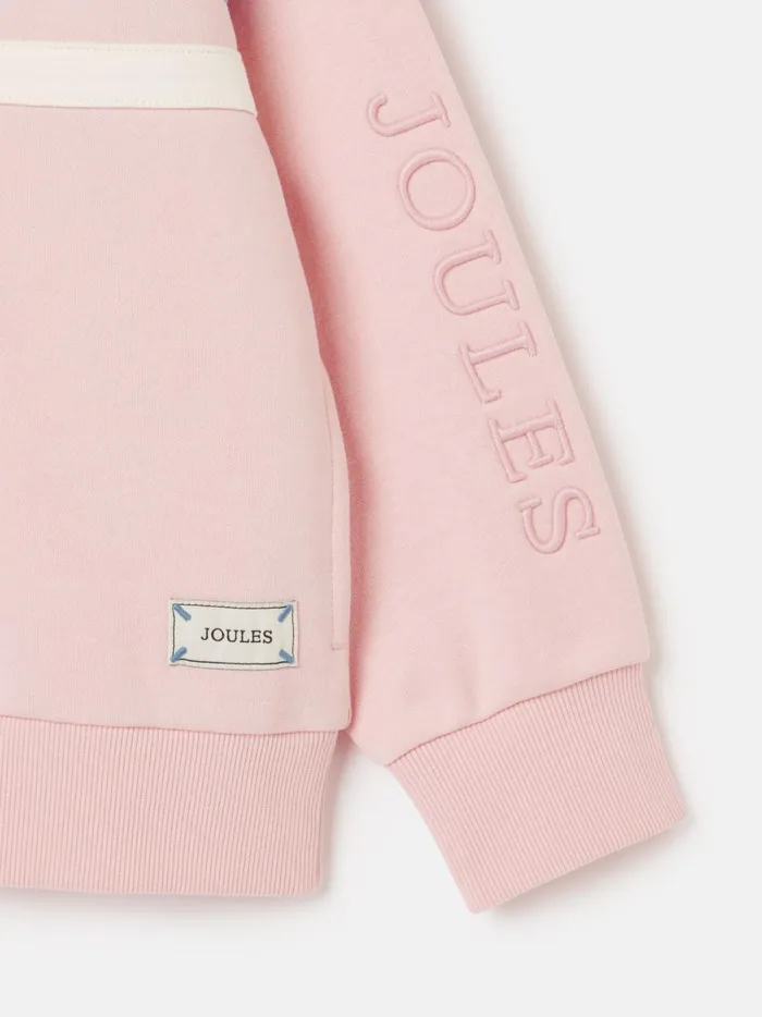 Joules Sweatshirts and Hoodies Girls Pink Colourblock Hooded Sweatshirt