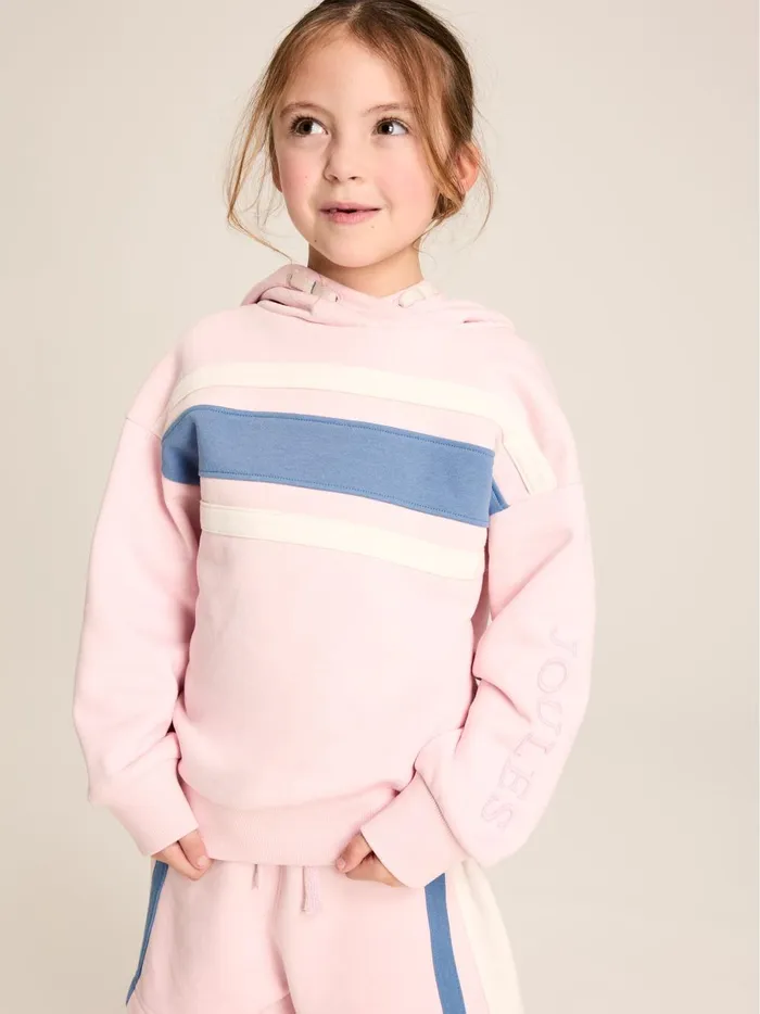 Joules Sweatshirts and Hoodies Girls Pink Colourblock Hooded Sweatshirt