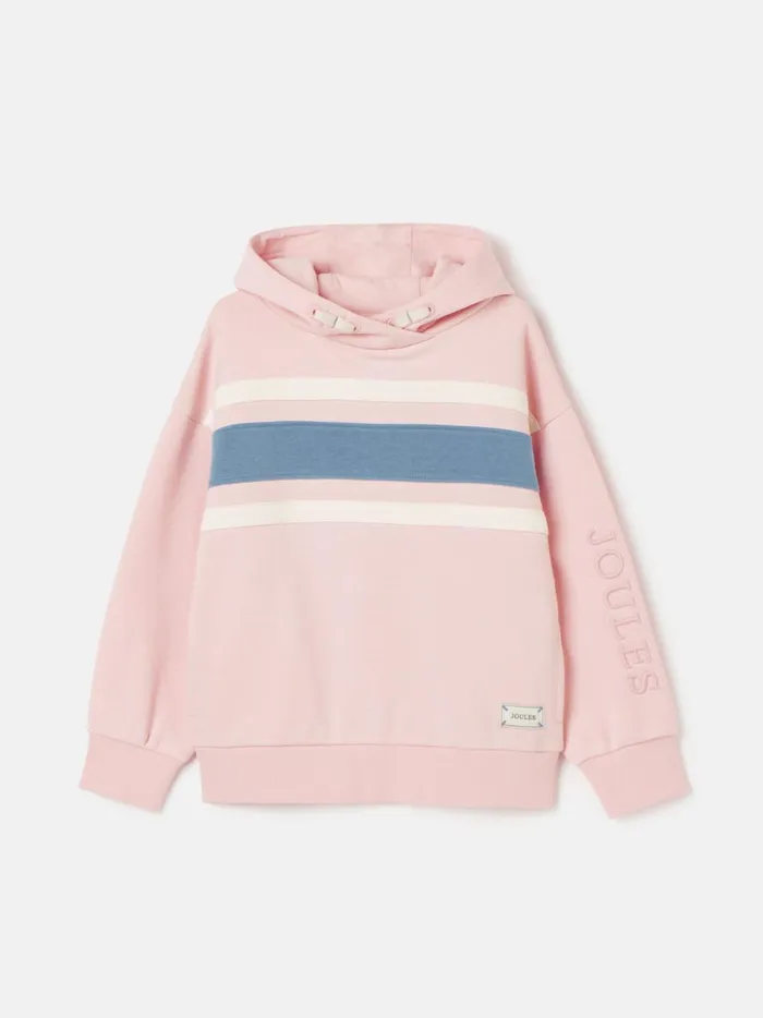 Joules Sweatshirts and Hoodies Girls Pink Colourblock Hooded Sweatshirt