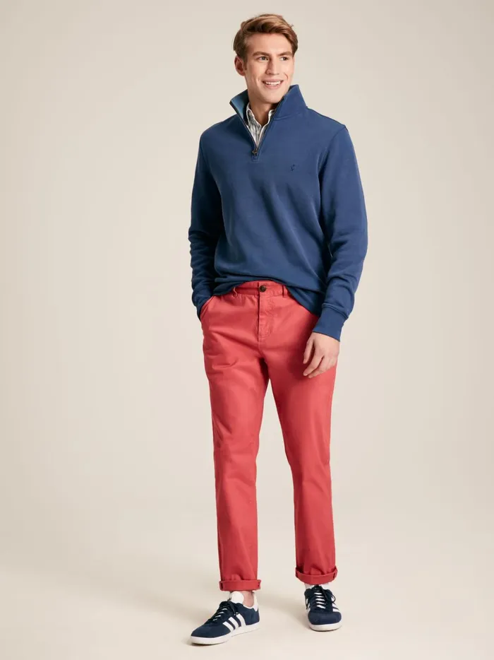 Joules Sweatshirts and Hoodies Men Blue Quarter Zip Cotton Sweatshirt