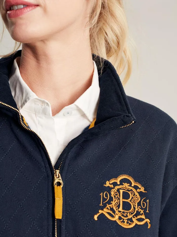 Joules Sweatshirts and Hoodies Women Blue Quarter Zip Quilted Sweatshirt