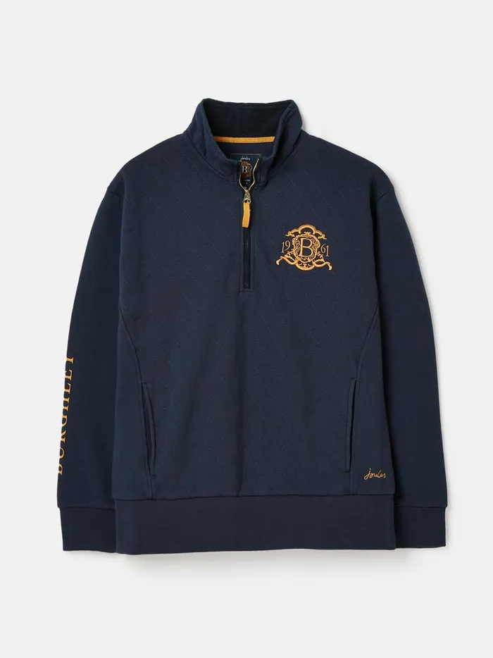 Joules Sweatshirts and Hoodies Women Blue Quarter Zip Quilted Sweatshirt
