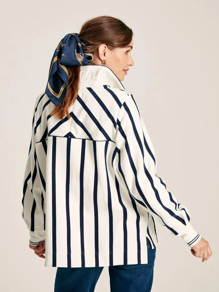 Joules Sweatshirts and Hoodies Women CreamNavy Quarter Zip Funnel Neck Sweatshirt
