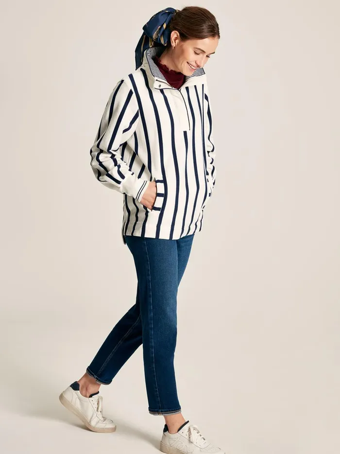 Joules Sweatshirts and Hoodies Women CreamNavy Quarter Zip Funnel Neck Sweatshirt