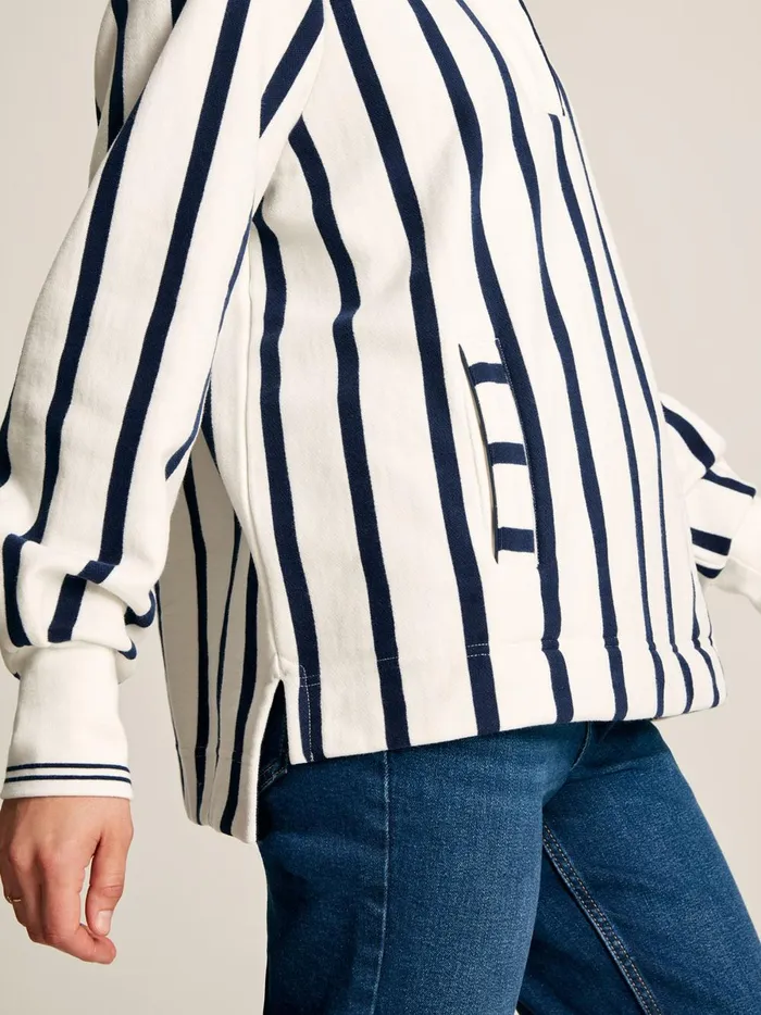 Joules Sweatshirts and Hoodies Women CreamNavy Quarter Zip Funnel Neck Sweatshirt