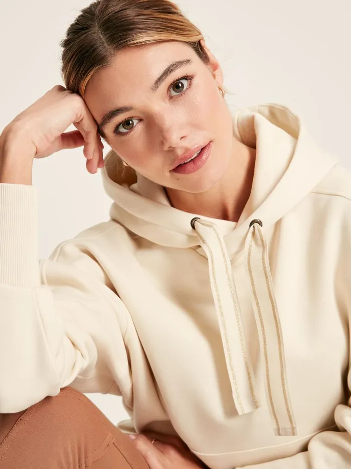 Joules Sweatshirts and Hoodies Women Cream Oversized Hoodie