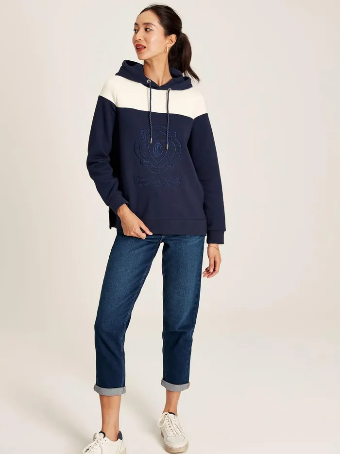 Joules Sweatshirts and Hoodies Women Navy Embroidered Hoodie