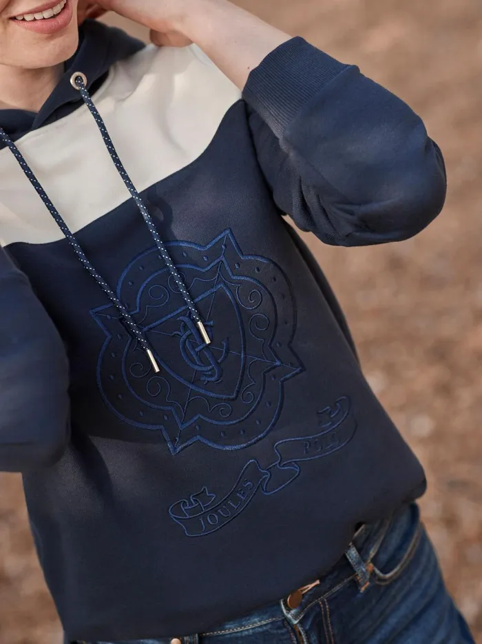 Joules Sweatshirts and Hoodies Women Navy Embroidered Hoodie