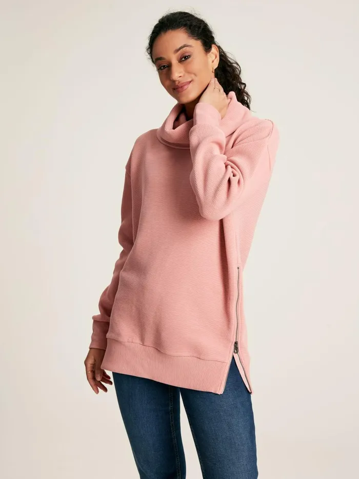 Joules Sweatshirts and Hoodies Women Pink Cowl Neck Sweatshirt