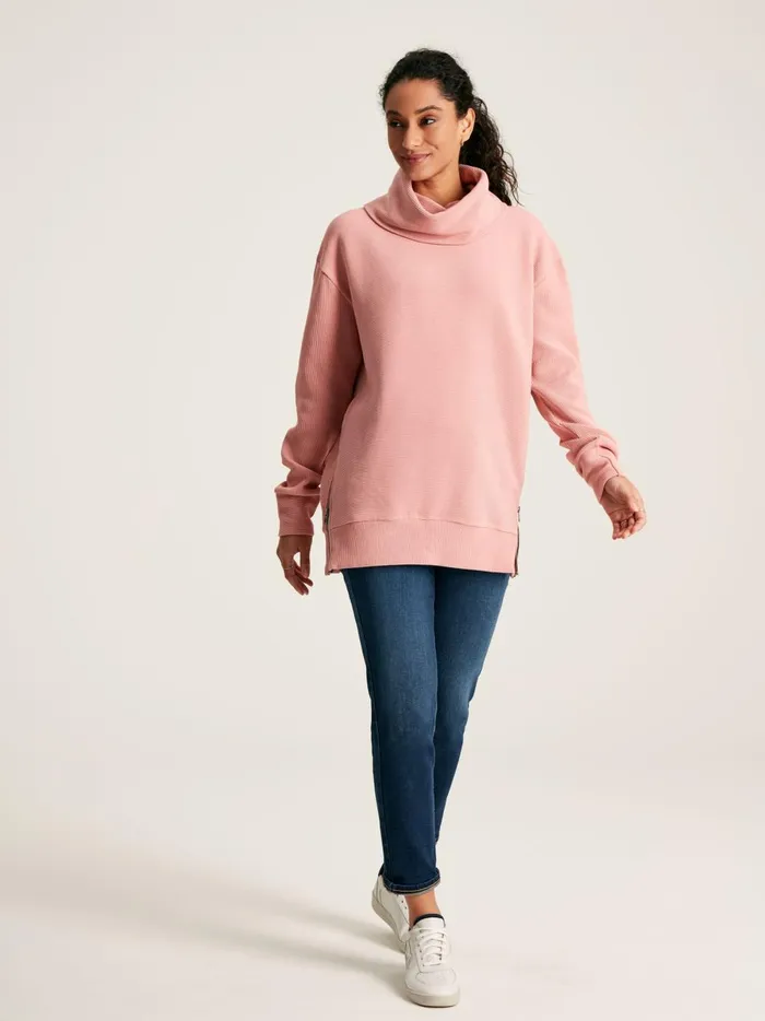 Joules Sweatshirts and Hoodies Women Pink Cowl Neck Sweatshirt