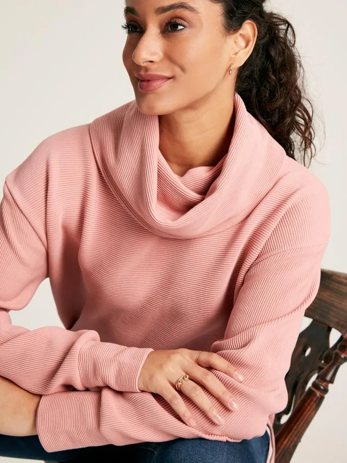 Joules Sweatshirts and Hoodies Women Pink Cowl Neck Sweatshirt