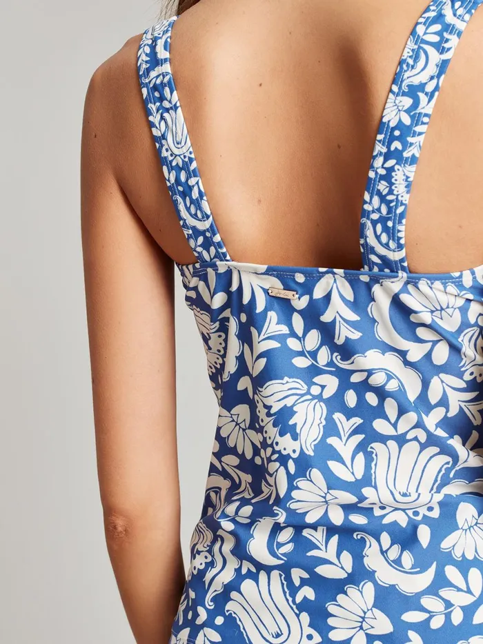 Joules Swimwear and Beachwear Women Blue Mosaic Tankini Top