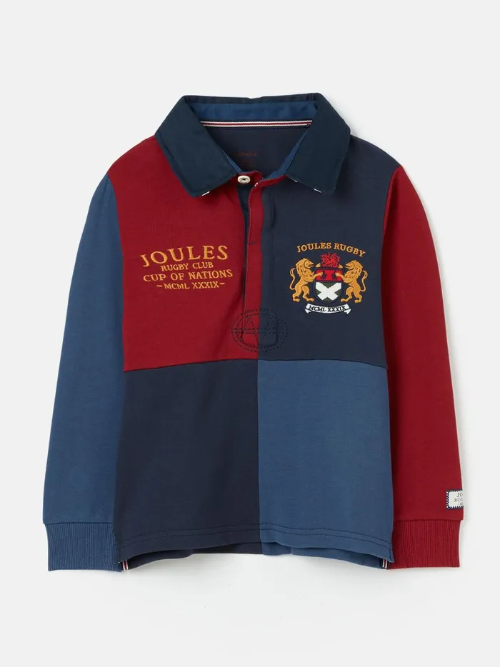 Joules Tops and Tshirts Boys Blue Cotton Rugby Shirt