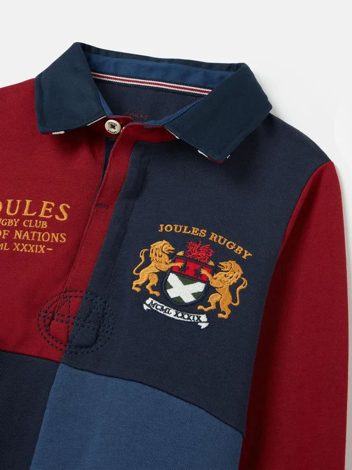 Joules Tops and Tshirts Boys Blue Cotton Rugby Shirt