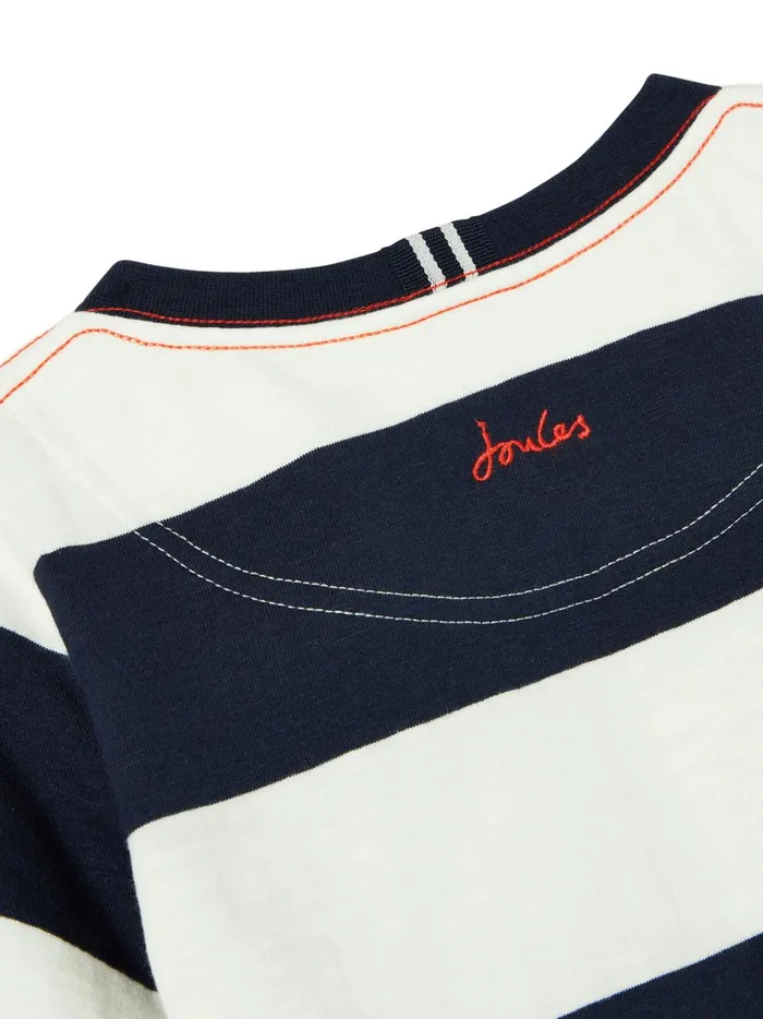 Joules Tops and Tshirts Boys Blue Laundered Stripe Short Sleeve TShirt 212 Years