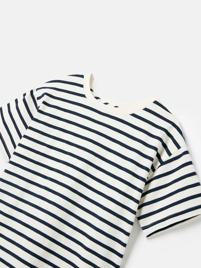 Joules Tops and Tshirts Boys Cream and Navy Short Sleeve Stripe TShirt