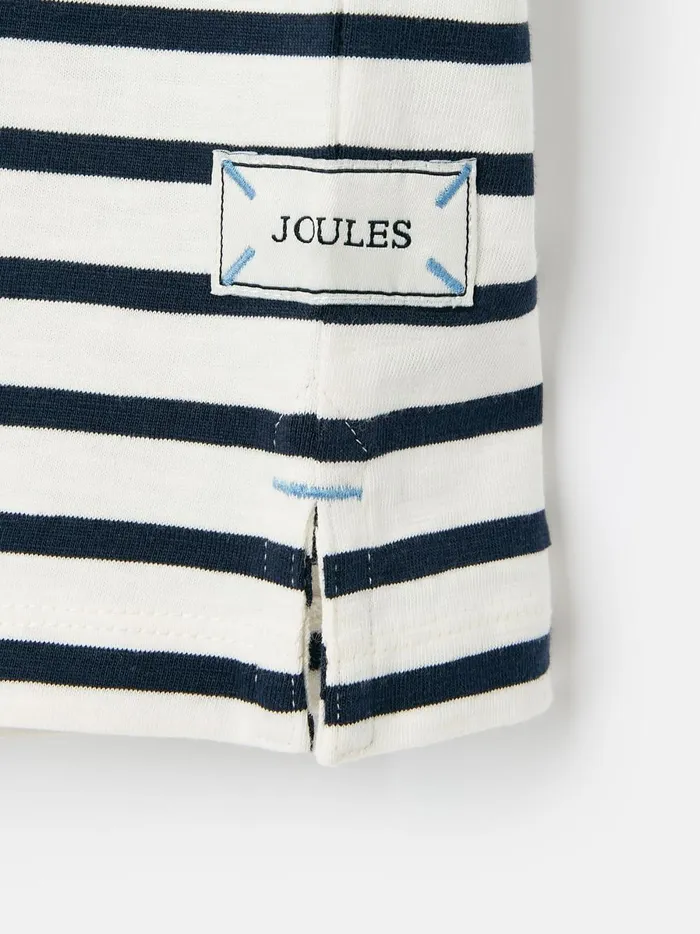 Joules Tops and Tshirts Boys Cream and Navy Short Sleeve Stripe TShirt