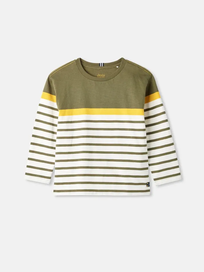 Joules Tops and Tshirts Boys GreenWhite Striped Long Sleeve Top