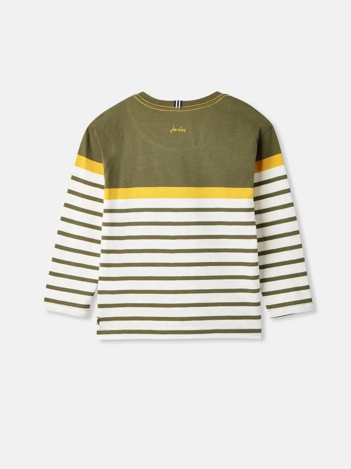 Joules Tops and Tshirts Boys GreenWhite Striped Long Sleeve Top