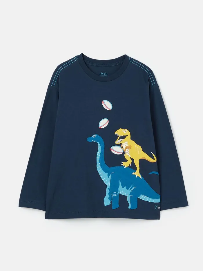 Joules Tops and Tshirts Boys Navy Blue Long Sleeve Artwork TShirt