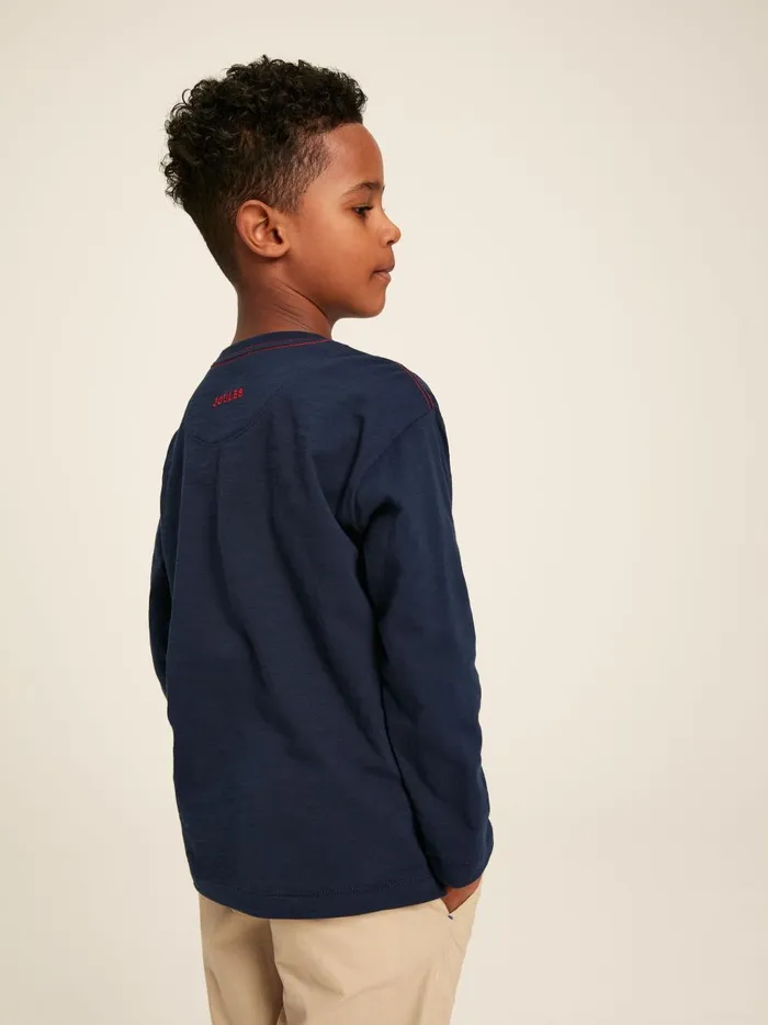 Joules Tops and Tshirts Boys Navy Long Sleeve Dinosaur TShirt