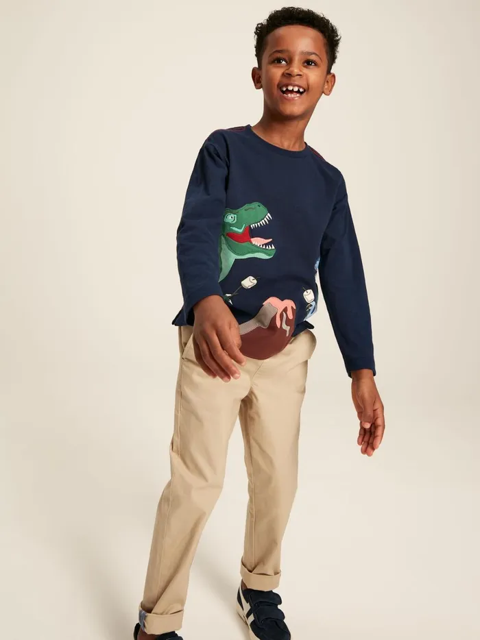Joules Tops and Tshirts Boys Navy Long Sleeve Dinosaur TShirt