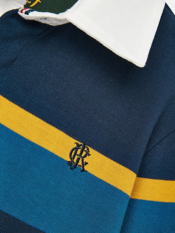 Joules Tops and Tshirts Boys Navy Striped Cotton Rugby Shirt