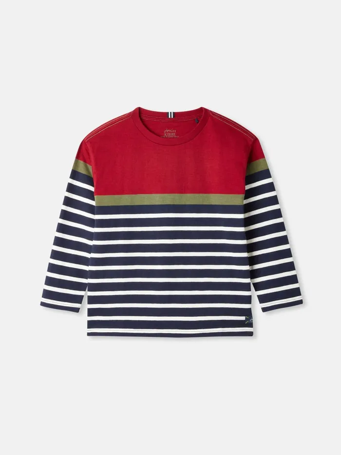 Joules Tops and Tshirts Boys Navy Striped Long Sleeve Top
