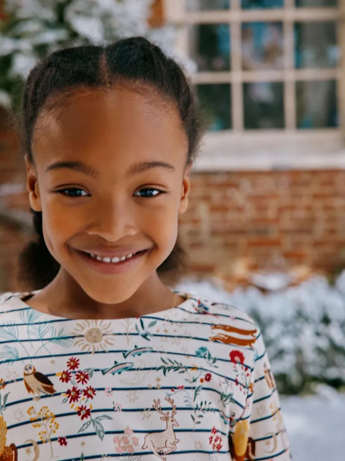 Joules Tops and Tshirts Girls Cream Striped Cotton Long Sleeve Top