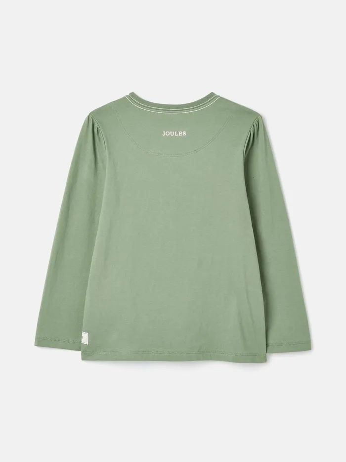 Joules Tops and Tshirts Girls Green Embroidered Horse Top
