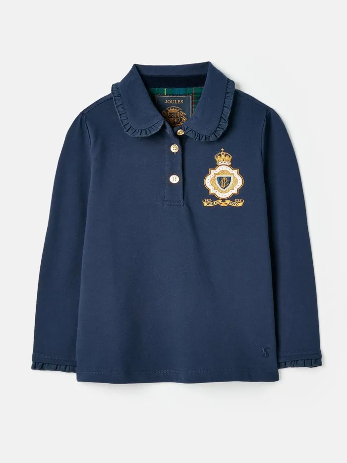 Joules Tops and Tshirts Girls Navy Blue Long Sleeved Polo Shirt