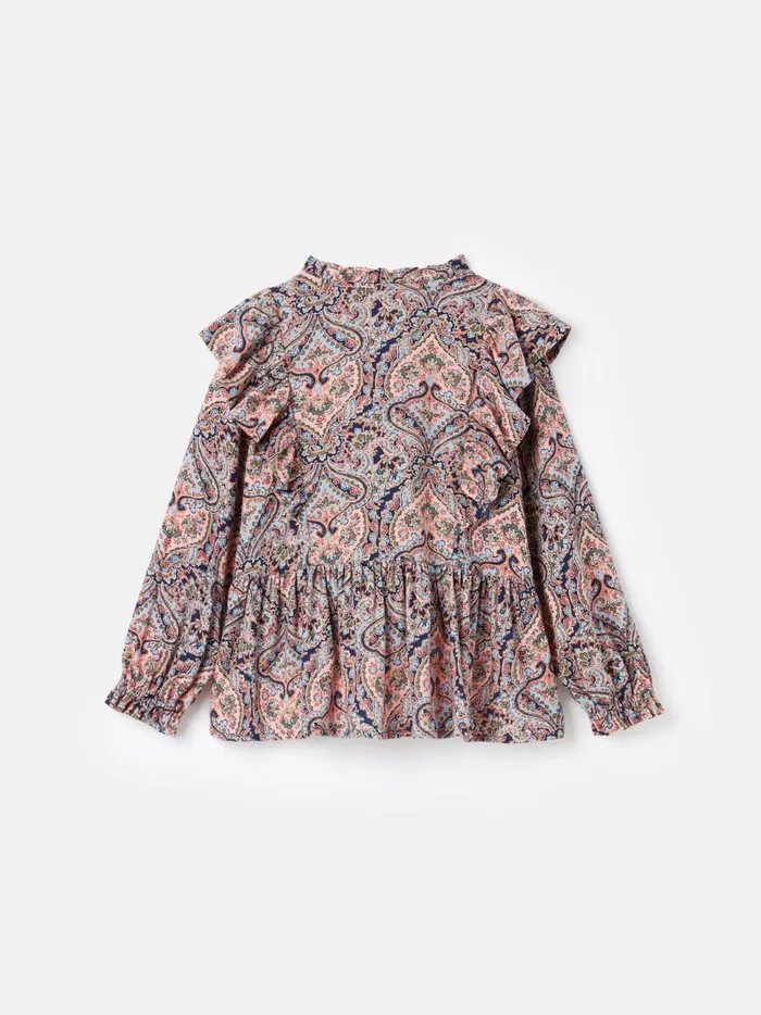 Joules Tops and Tshirts Girls Pink Long Sleeve Paisley Blouse