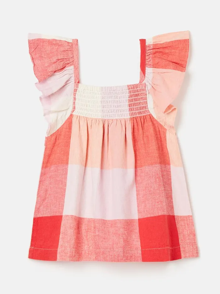 Joules Tops and Tshirts Girls Pink Shirred Woven Top