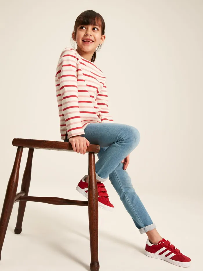 Joules Tops and Tshirts Girls Pink Striped Long Sleeve Jersey Top