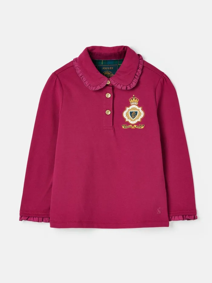 Joules Tops and Tshirts Girls Red Long Sleeved Polo Shirt
