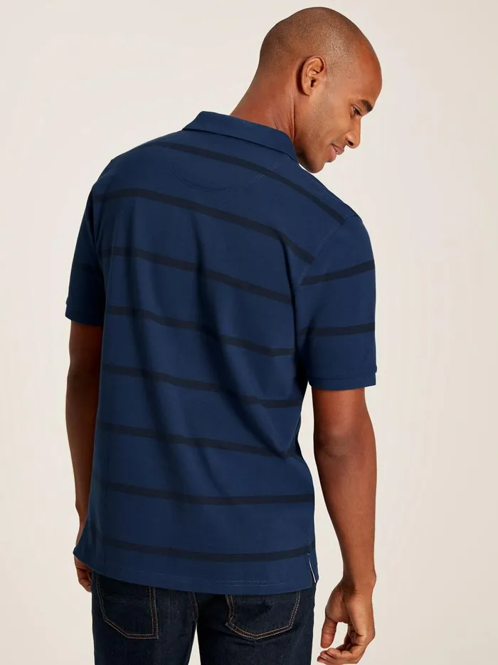 Joules Tops and Tshirts Men Blue Classic Fit Striped Polo Shirt
