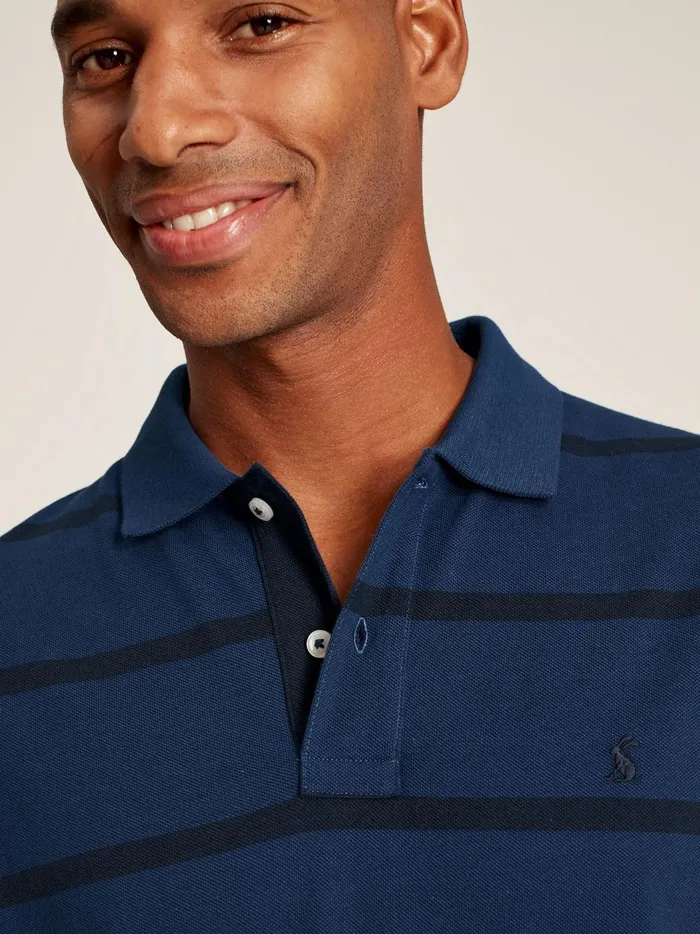 Joules Tops and Tshirts Men Blue Classic Fit Striped Polo Shirt