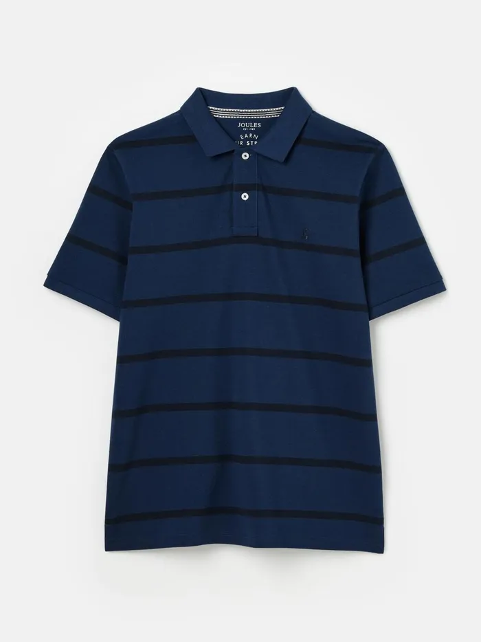 Joules Tops and Tshirts Men Blue Classic Fit Striped Polo Shirt