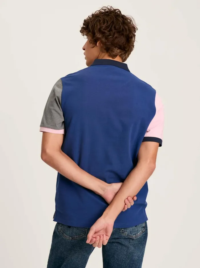 Joules Tops and Tshirts Men Blue Colourblock Classic Fit Polo Shirt