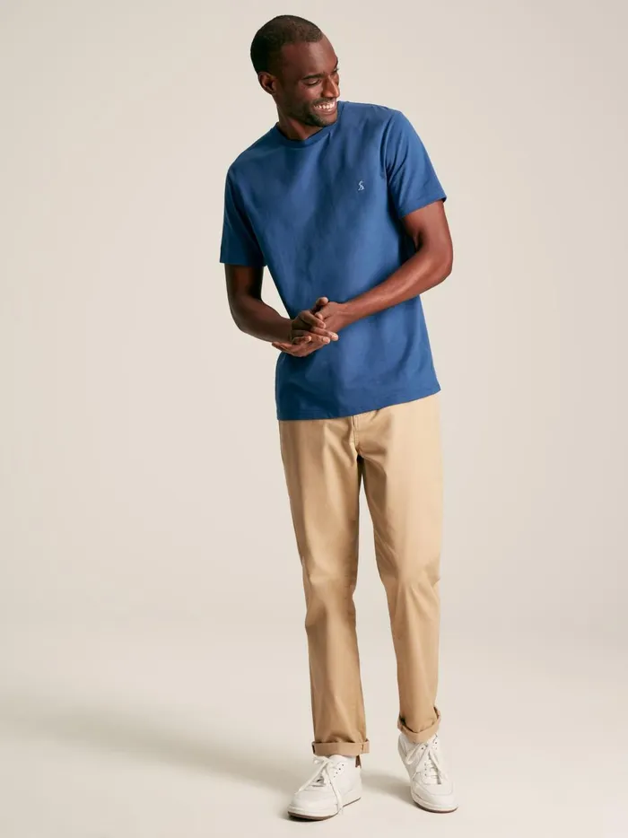 Joules Tops and Tshirts Men Blue Plain Jersey Crew Neck TShirt