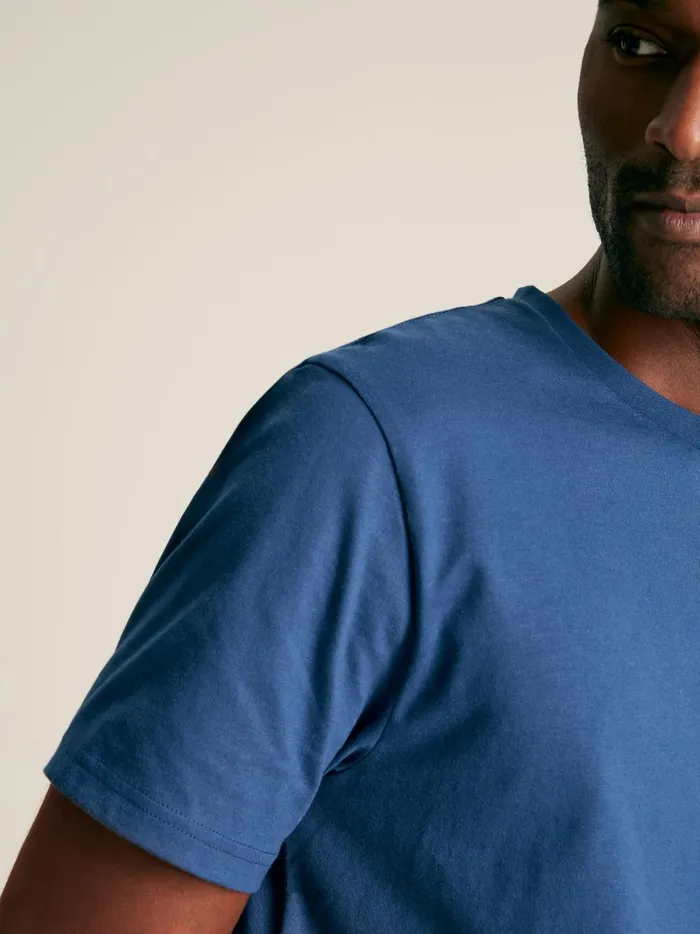 Joules Tops and Tshirts Men Blue Plain Jersey Crew Neck TShirt