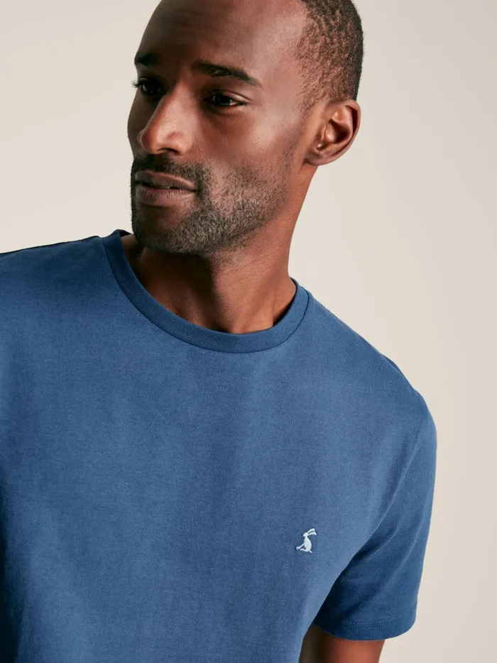 Joules Tops and Tshirts Men Blue Plain Jersey Crew Neck TShirt