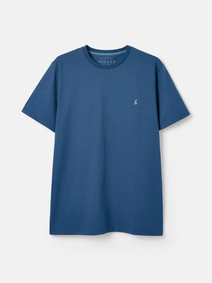 Joules Tops and Tshirts Men Blue Plain Jersey Crew Neck TShirt