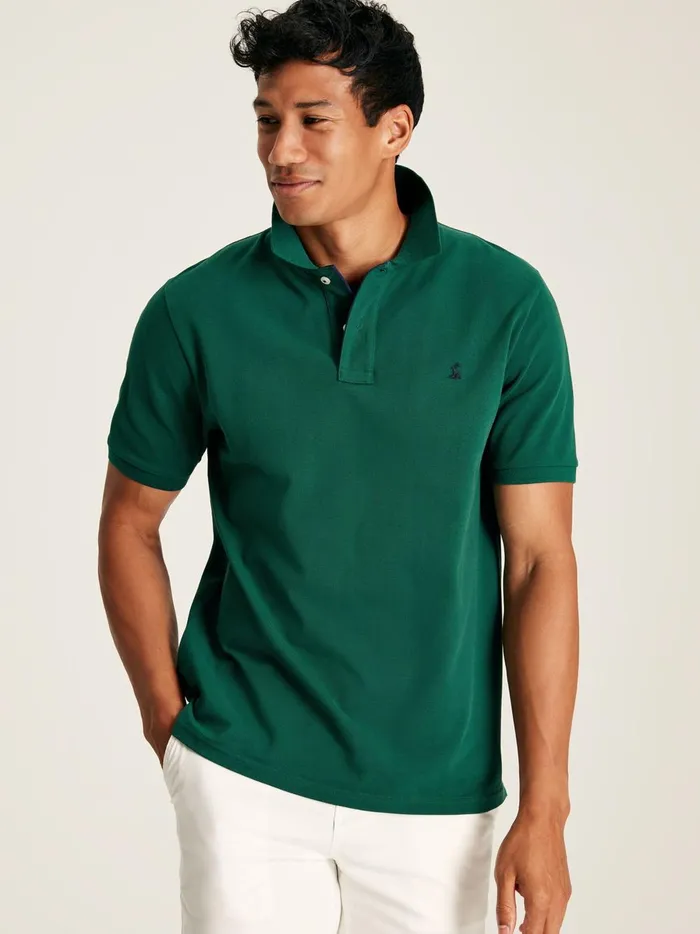 Joules Tops and Tshirts Men Dark Green Cotton Polo Shirt