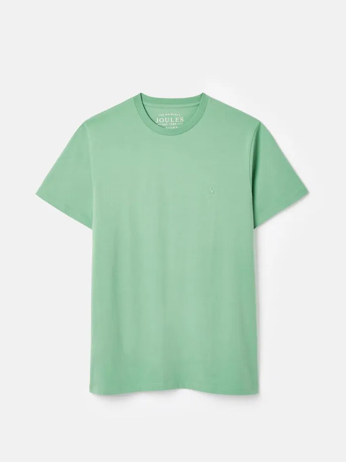 Joules Tops and Tshirts Men Green Plain Jersey Crew Neck TShirt