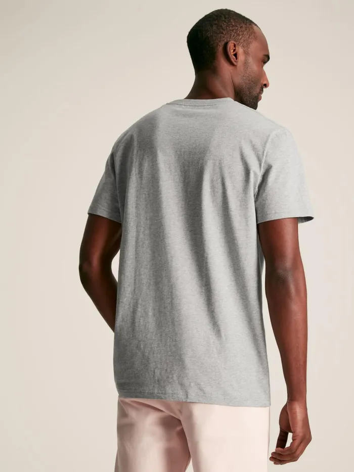 Joules Tops and Tshirts Men Grey Plain Jersey Crew Neck TShirt